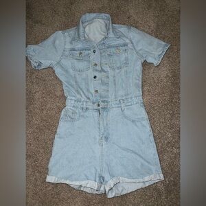 SHEIN Blue Denim Jumpsuit Casual One-Piece